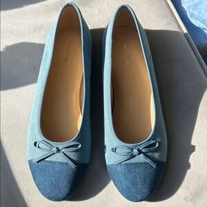 Ann Taylor Ballet Flats in blue denim